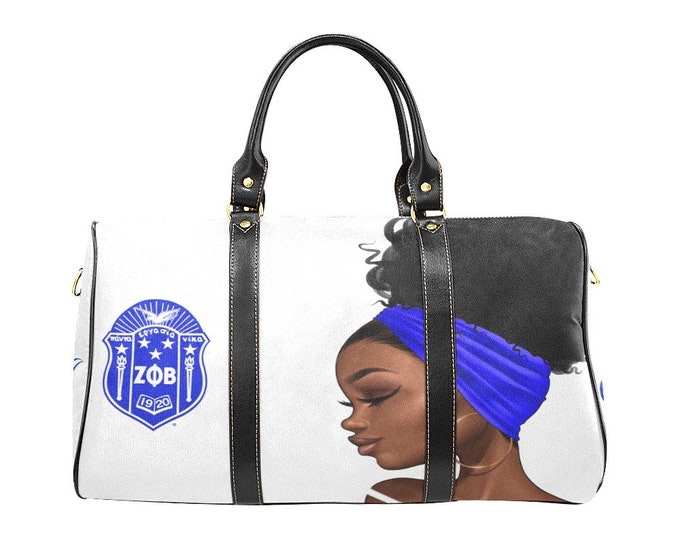 Zeta Phi Beta, Sorority, Centennial, Dove, Custom Waterproof Travel Duffel, ZPB, Zeta, Crest, Finer, Woman