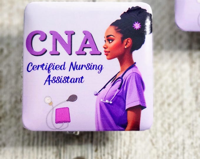 2 African American CNA Badge Reels, Retractable ID Holder Lanyard, Back to school Design, Juneteenth