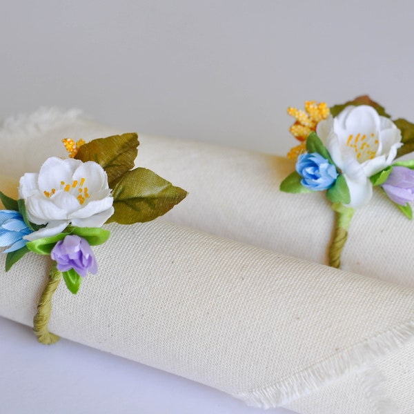 Floral Napkin Rings, Wedding Napkin Rings, Napkins Holder, Rustic Napkin Ring,Elegant Napkin Rings, Custom Napkin Holder,Spring Napkin Rings