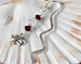 Handmade Bookmark Cat Charm. Bookish. Cat Lover Gift. Swarovski Crystal Beaded. Metal Bookmark. Book Lover Gift. Bookworm Gifts. Book Mark