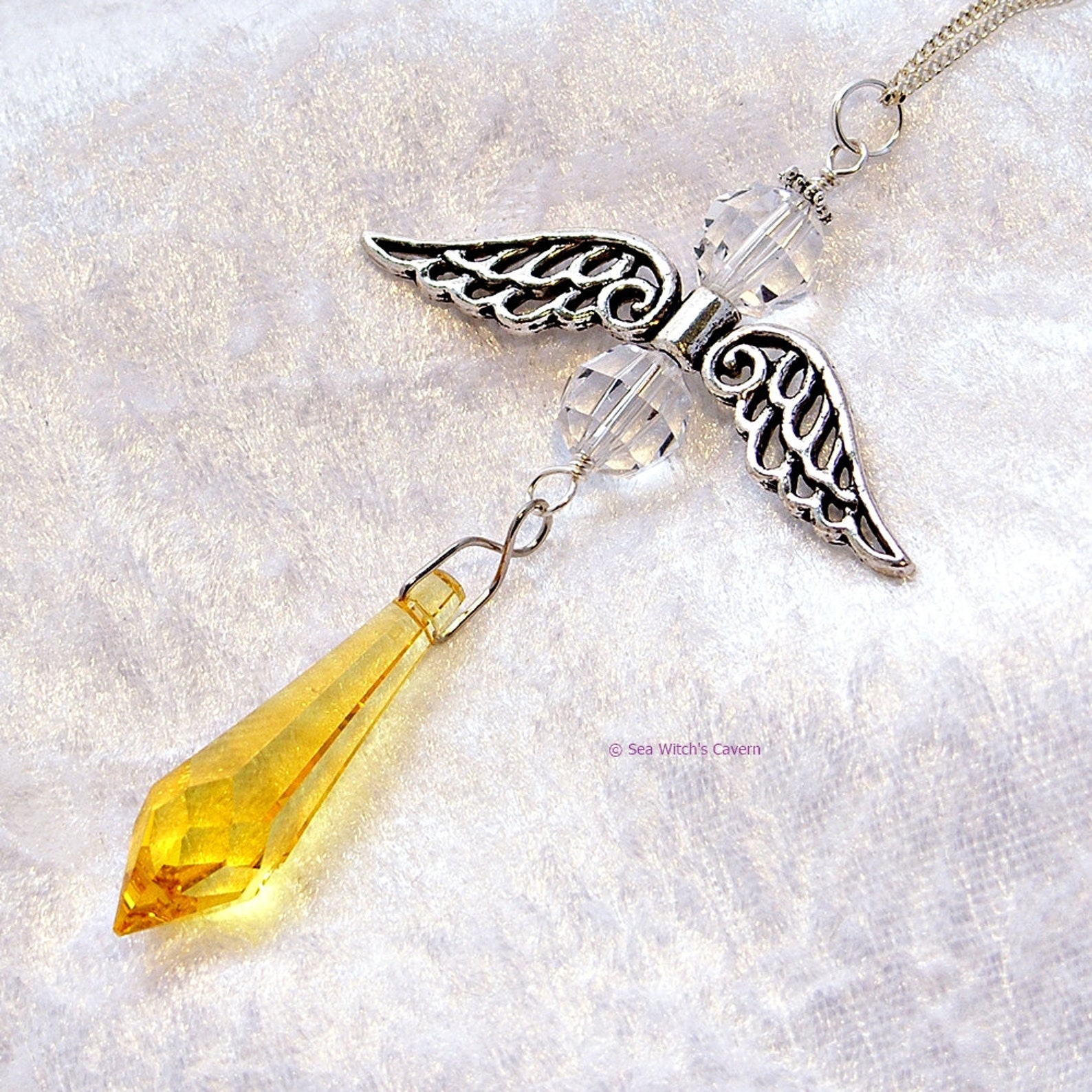 Guardian Angel Ornament Suncatcher. Spiritual Gift. Swarovski