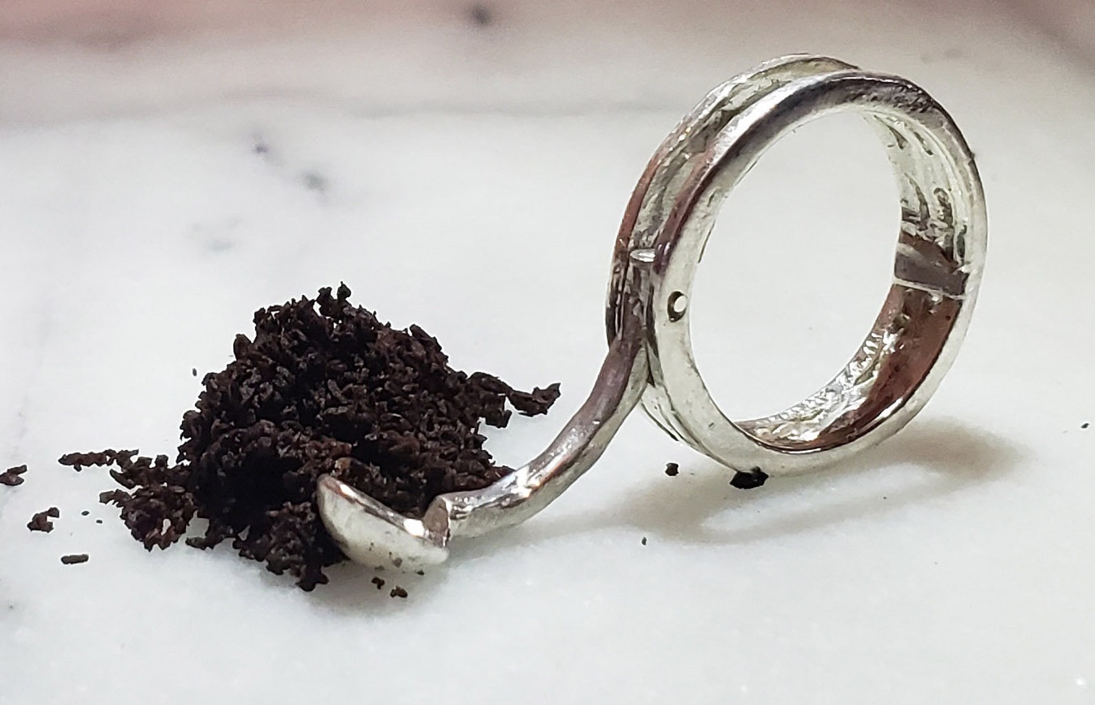 Custom Snuff Spoon Ring 70s vintage Sterling Silver Etsy