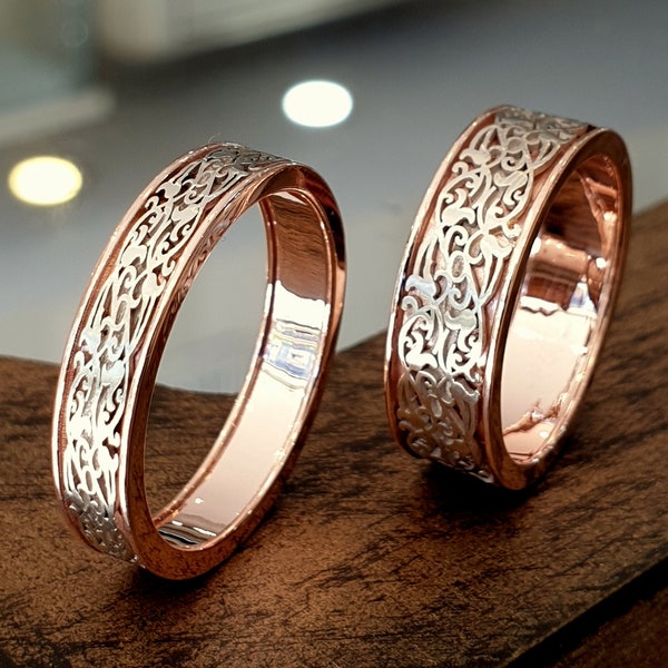 Rose Gold Wedding Band Women - Etsy