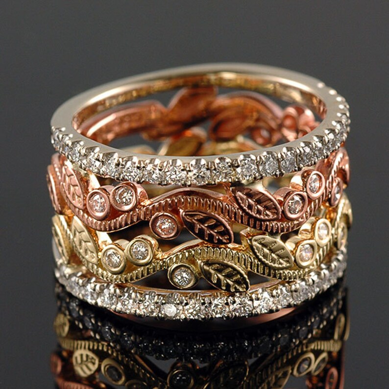 Unique Engagement Ring Wedding Rings Stacking Rings Promise Etsy