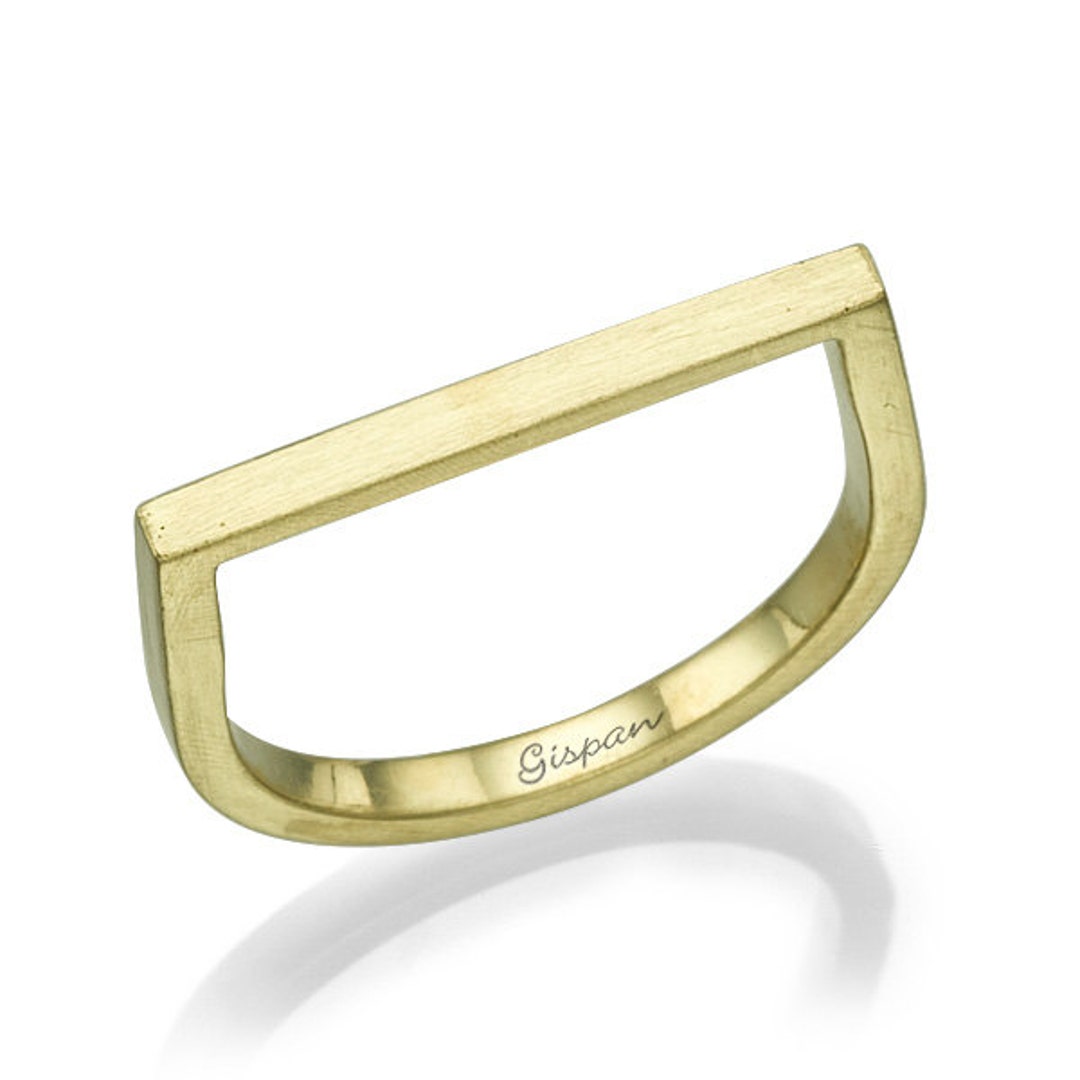 Unique Wedding Ring, Unique Wedding Band, Square Ring, 14k Yellow Gold ...