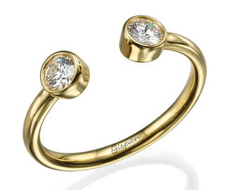 Art Deco 14k Yellow Gold Diamond Engagement Ring