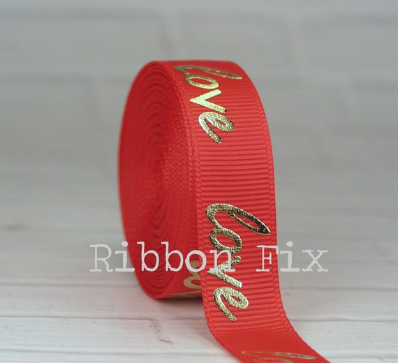 Printed grosgrain ribbon deals