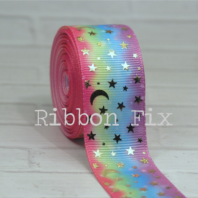 Moon and Stars Ribbon - Etsy