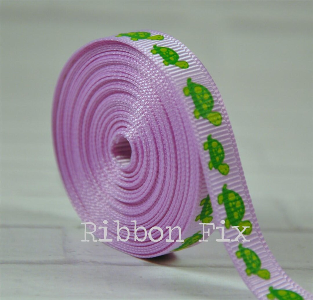 100 Yard Roll 3/8 Lt. Orchid Turtle Grosgrain Ribbon 