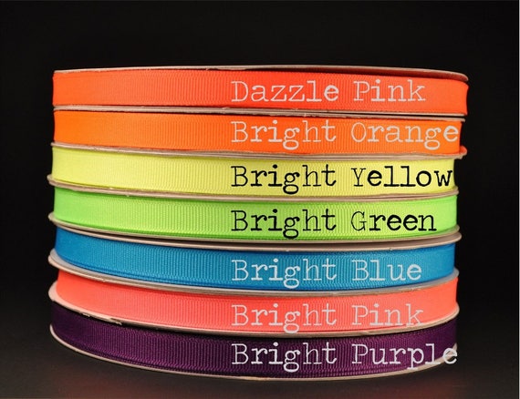OFFRAY 25 YD ROLL 2 1//4/" GROSGRAIN RIBBON NEON YELLOW CHEER//HAIR BOWS FREE SHIP