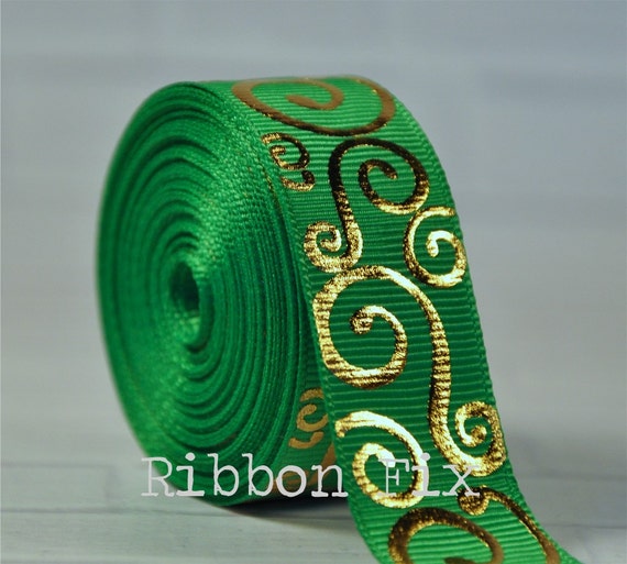 Popular Hot Sale Polyster Dark Green Grosgrain Ribbon for Xmas