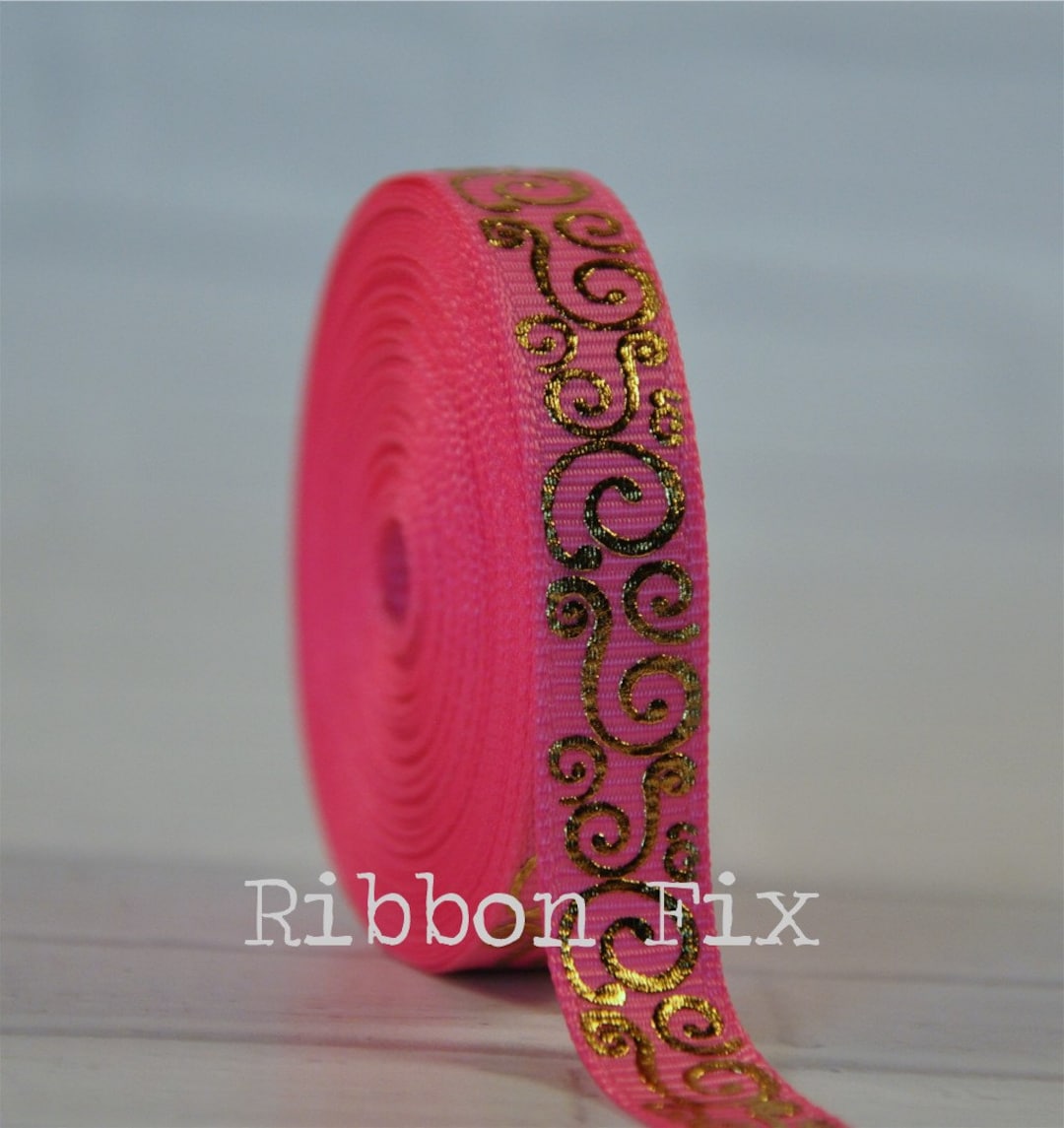 Pink Swirl Ribbons 3/8