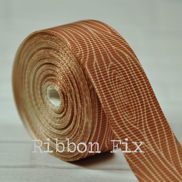 7/8" Wood Grain Print Grosgrain Ribbon - Barn wood - Woodgrain - Rustic Craft - Wedding Lace - Baby Shower - Home Decor - Dog Collar Leash