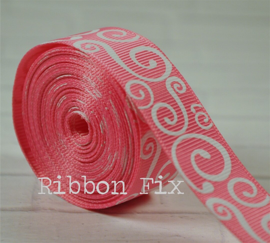 Pink Swirl Ribbons 7/8