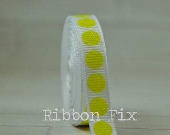 3/8" Tennis Ball Print Grosgrain Ribbon - Rackets - Balls - Court Shoes - Net - Love - Backhand - Deuce - Serve - Dog Collar Leash - Sports