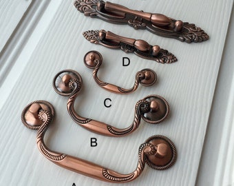 French Shabby Chic Dresser Drawer Pulls Handles  Antique Bronze Kitchen Cabinet Pull Handle Knobs Furniture Hardware LJ076