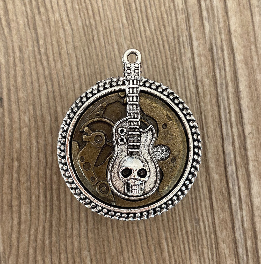 Brass Gear Skull Guitar Drawer Knobs / Gear Skull Guitar