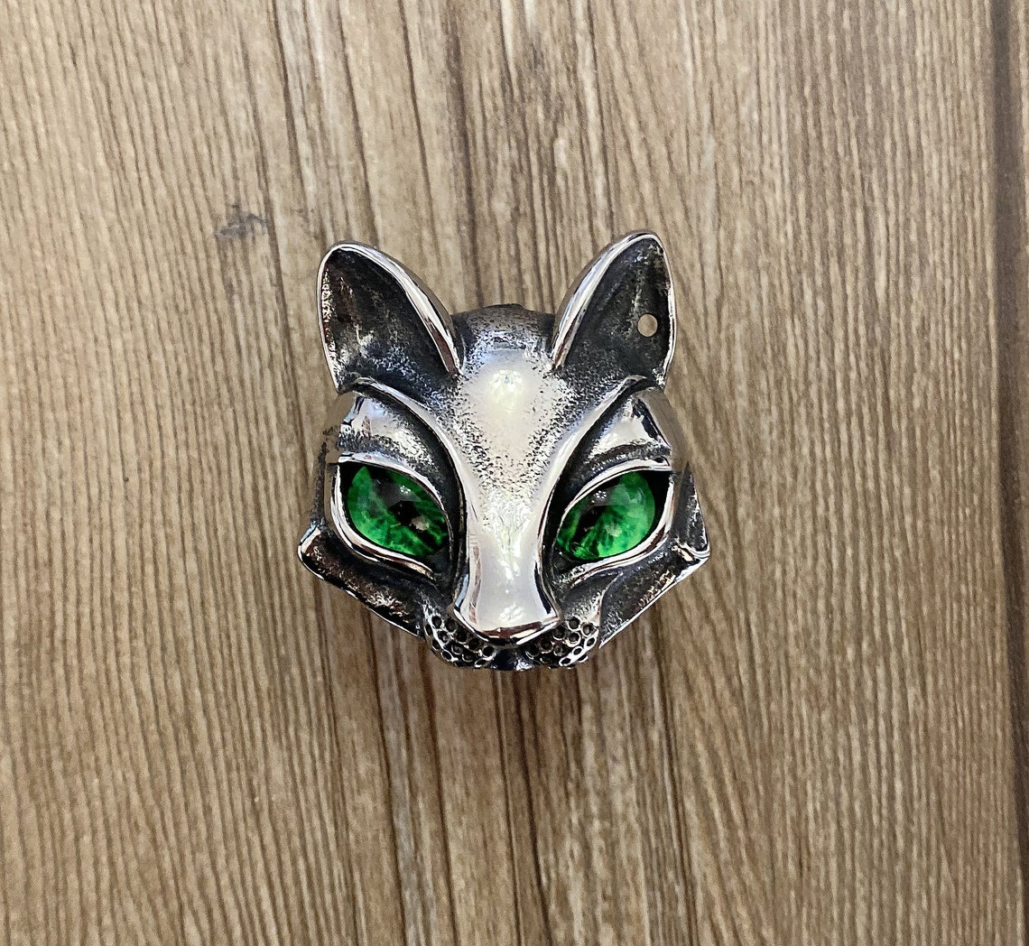 Antique Silver Vintage Cat drawer knobs / Cat / Gothic Etsy