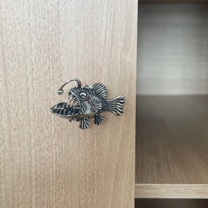 Silver Gold Angler Fish Knobs Titanium Steel Knobs / Cabinet Dresser Knobs / Cabinet Knobs / Skull Furniture knobs in Titanium Steel ,Z-982 image 10