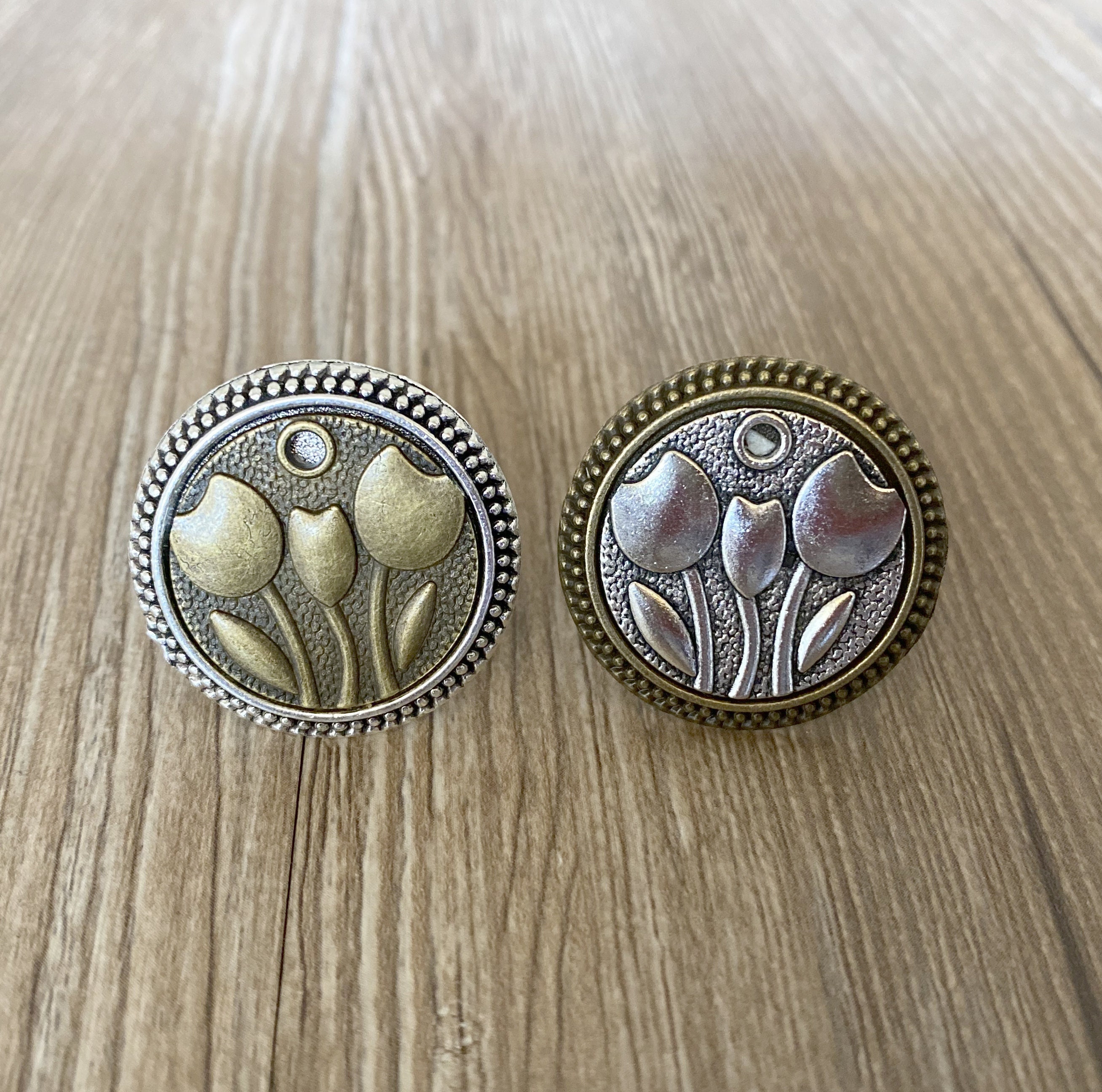 Retro Tulip drawer knobs / Gear Flower Wings / Gothic Etsy