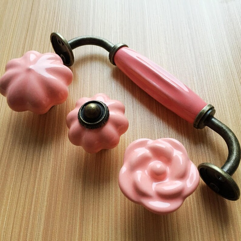 Hand Painted Ceramic Knob Child Drawer Knobs Pulls Handles/ Etsy