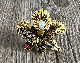 Old gold Enamel Flower drawer knobs / Flower cabinet / Gothic Home Decor / Furniture Hardware,Z-1028