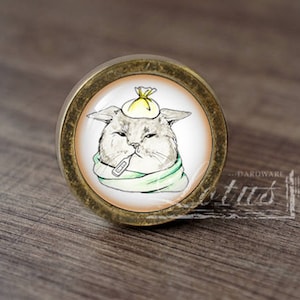 Gałki do szafek Cat-Glass Cabochon Bronze / Gałki do szafek / Gałki do szafek / Okucia meblowe