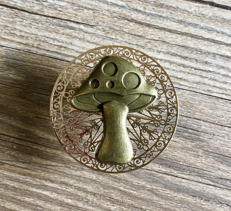 Brass Mushroom Drawer Knobs / Mushroom / Gothic Home Etsy