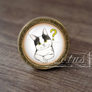 Cat-Glass Cabochon Bronze Cabinet Dresser Knobs pull / Dresser Knobs Cabinet Pull handles /Cabinet Knobs / Furniture Hardware