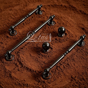 Pomelli per cassetti in ottone massiccio nero placcato, a forma di sfera, realizzati a mano, maniglie per cassetti/comò/mobili, CP-1727