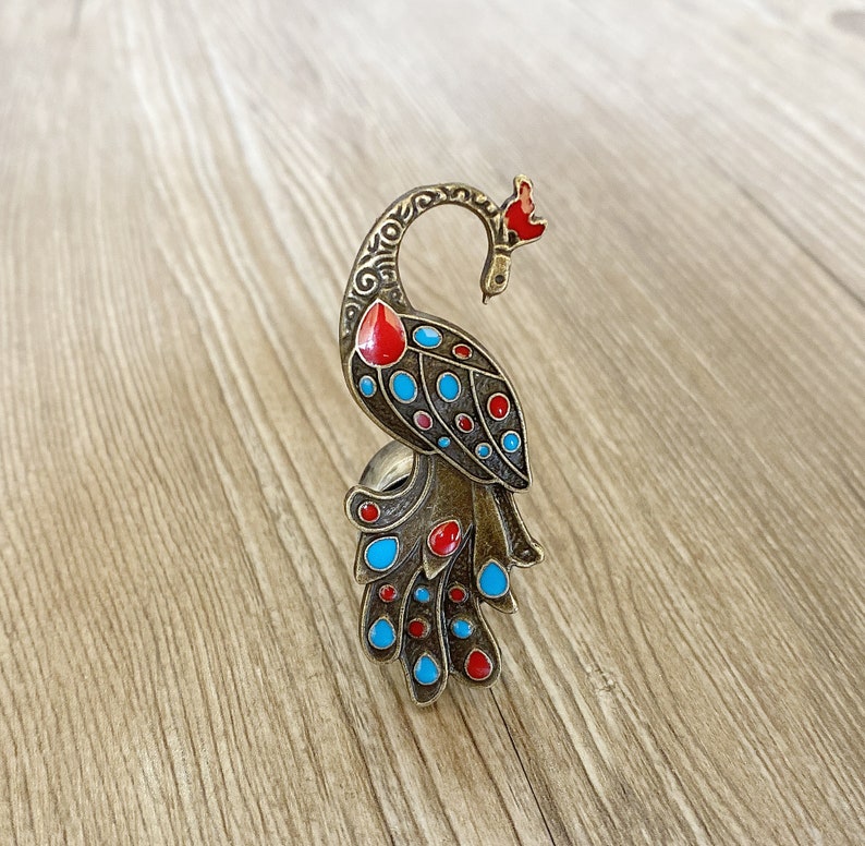 Bronze Peacock drawer knobs Peacock Cabinet Gothic Home Decor Animal Shaped drawer knobs Furniture Hardware,Z-490