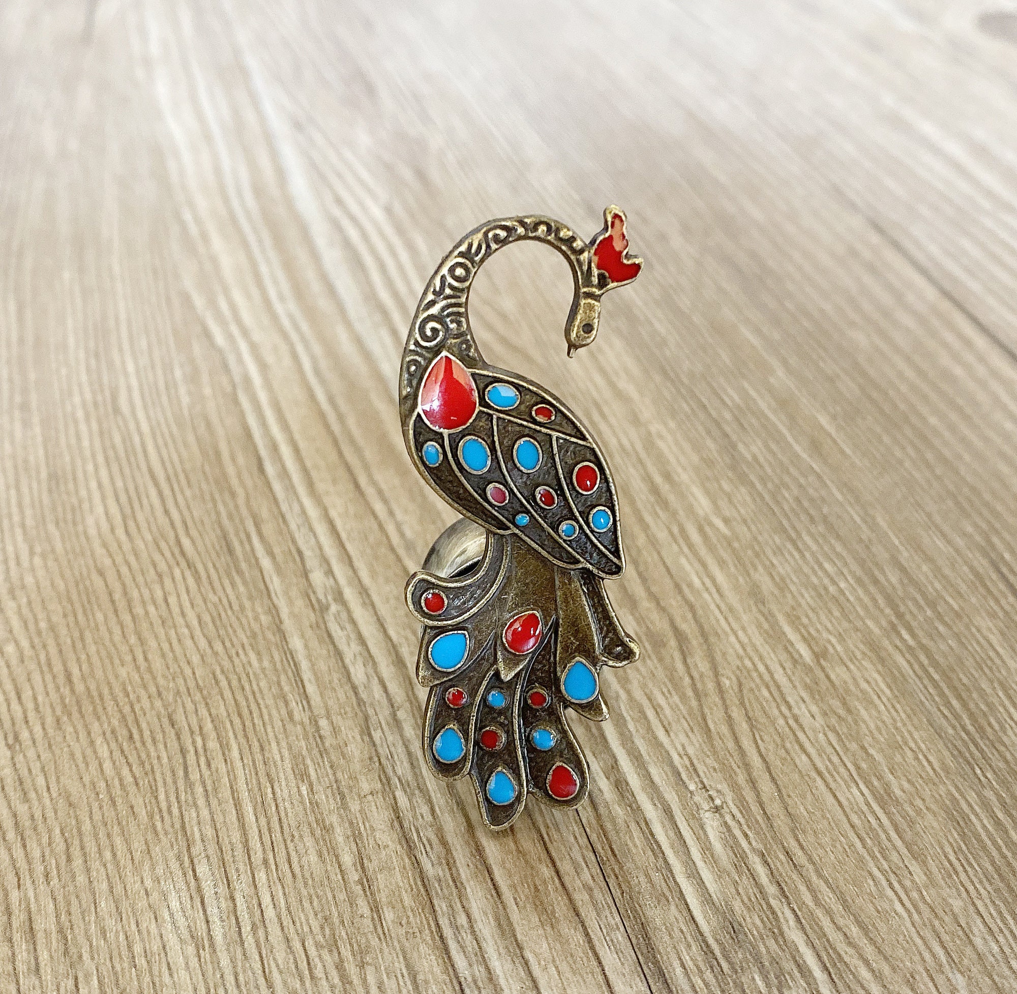 Bronze Peacock drawer knobs Peacock Cabinet Gothic Home Decor Animal Shaped drawer knobs Furniture Hardware,Z-490