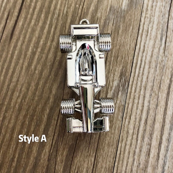 Silver Mini Formula 1 racing car Drawer knobs / Furniture Knobs Silver with Rope Pattern - Drawer Knobs for Child , Z-302