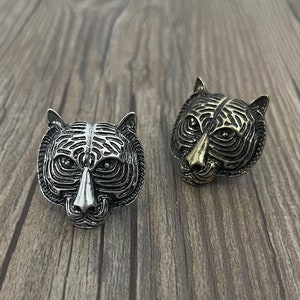 Silver/Bronze Tiger drawer knobs / Tiger Cabinet / Gothic Home Decor / Animal Shaped drawer knobs / Furniture Hardware,Z-1100