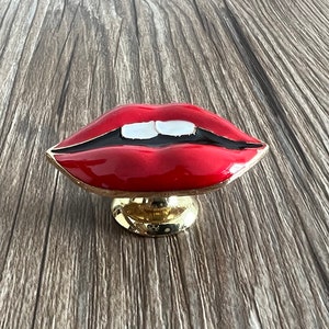 Enamel Red Lips drawer knobs / Red Lips cabinet / Gothic Home Decor / Furniture Hardware,Z-975 image 5