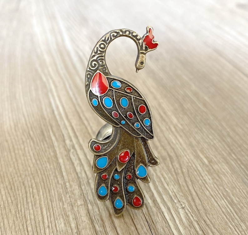 Bronze Peacock drawer knobs Peacock Cabinet Gothic Home Decor Animal Shaped drawer knobs Furniture Hardware,Z-490