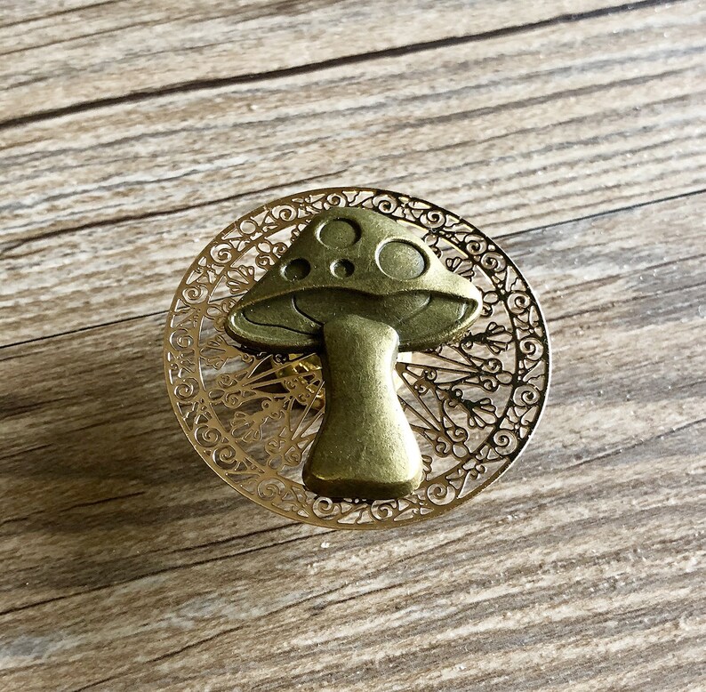 Brass Mushroom Drawer Knobs / Mushroom / Gothic Home Etsy