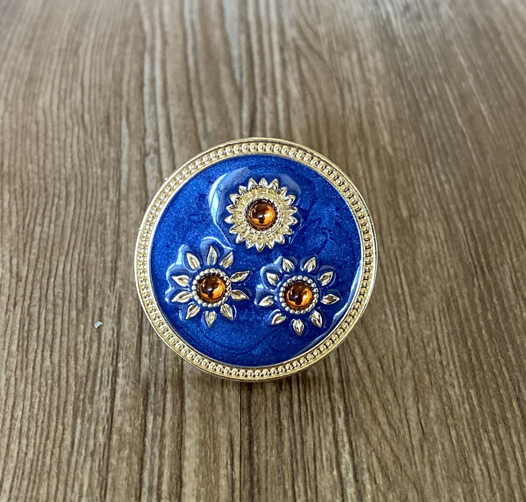 Enamel Sunflower Drawer Knobs / Sunflower / Gothic Etsy