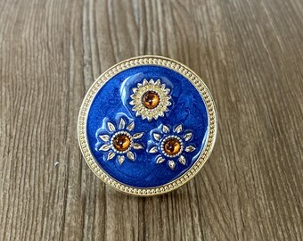 Perillas de cajón esmaltadas con diseño de girasol / Gabinete con diseño de girasol / Decoración gótica para el hogar / Herrajes para muebles, Z-661