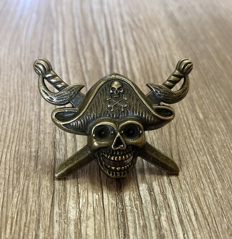 Retro Brass Pirate Skull Drawer Knobs / Punk Dresser Etsy