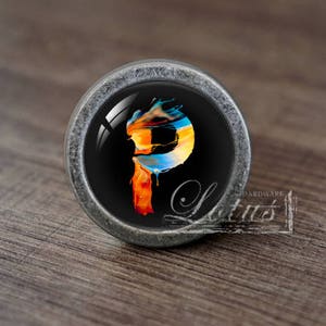 Letter-&quot;P&quot;-Glass Cabochon Vintage Silver  Cabinet Dresser Knobs pull / Dresser Knobs Cabinet Pull handles / Furniture Hardware