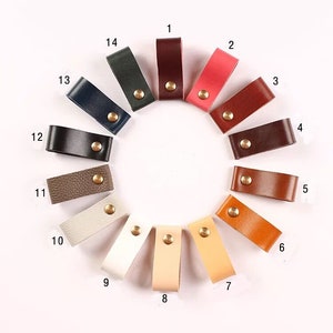 Color Vegetable Tanned Leather  Door Handles For Cabinet Wardrobe Cupboard Drawer Pull Knobs Furniture Hardware Kitchen Accessories