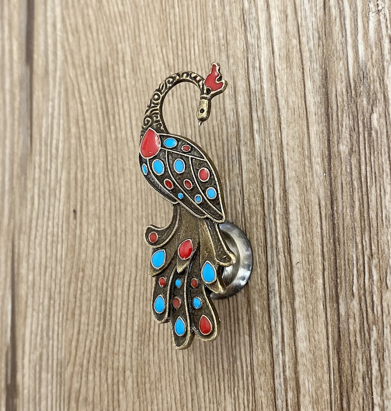 Bronze Peacock drawer knobs Peacock Cabinet Gothic Home Decor Animal Shaped drawer knobs Furniture Hardware,Z-490