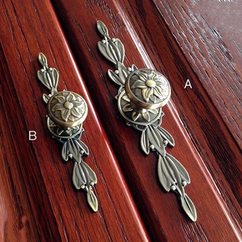 French Bail Dresser Drawer Pulls Handles / Antique Brass Drop Etsy