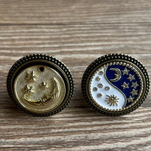 Enamel Sun and Moon drawer knobs / Starry sky cabinet / Gothic Home Decor / Furniture Hardware,Z-938