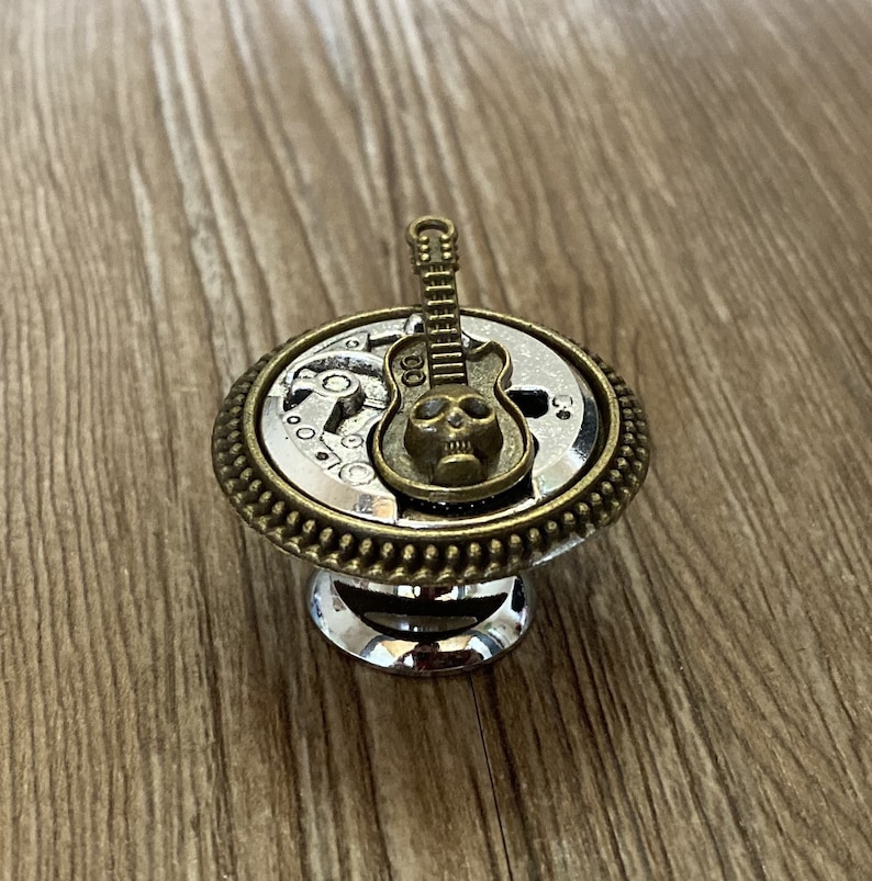 Brass Gear Skull Guitar Drawer Knobs / Gear Skull Guitar Etsy