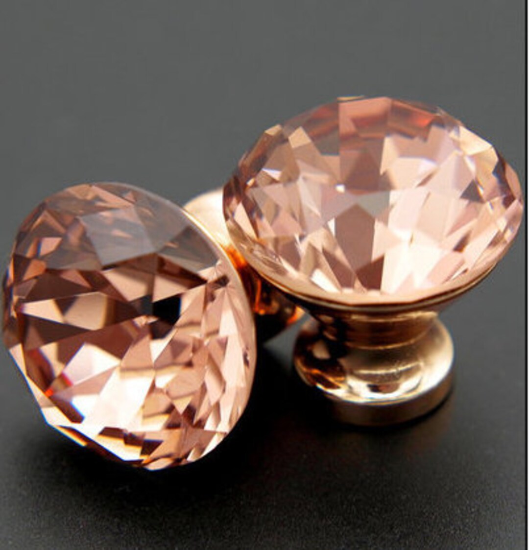 Rose Gold Crystal Knob Dresser Knob Dresser Knob Pull Etsy