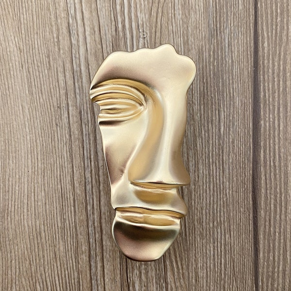 Matte Golden Face drawer knobs / Golden Face cabinet / Gothic Home Decor / Furniture Hardware,Z-452