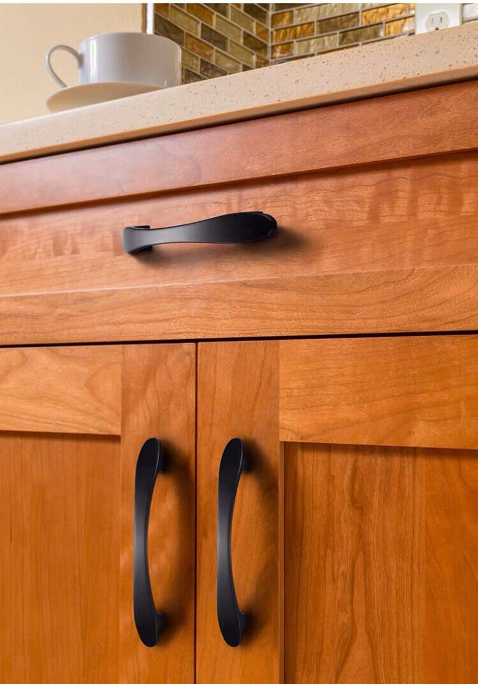 Black Modern Handle Dresser Pulls Knob / Vintage Etsy