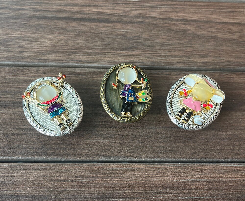 Enamel Cut Girl Drawer Knobs / Lovely Girl / Gothic Etsy